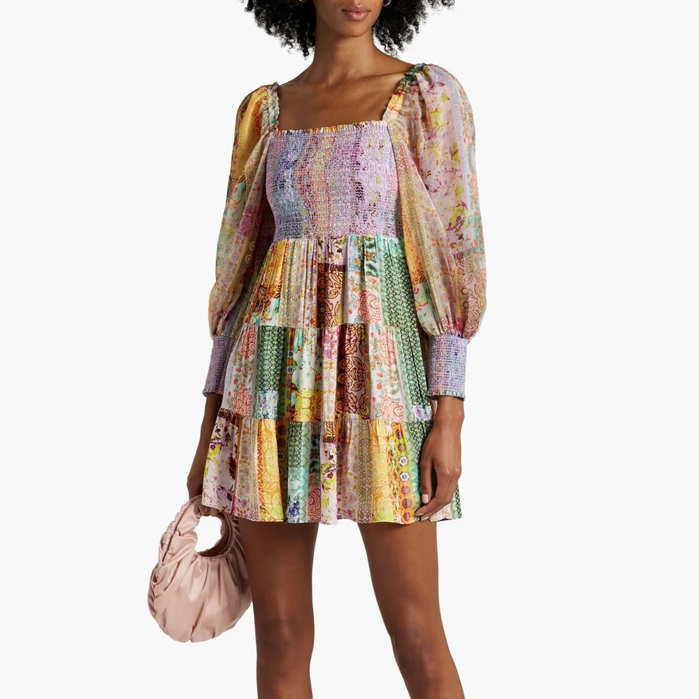 Alice + Olivia rowen patchwork mini dress